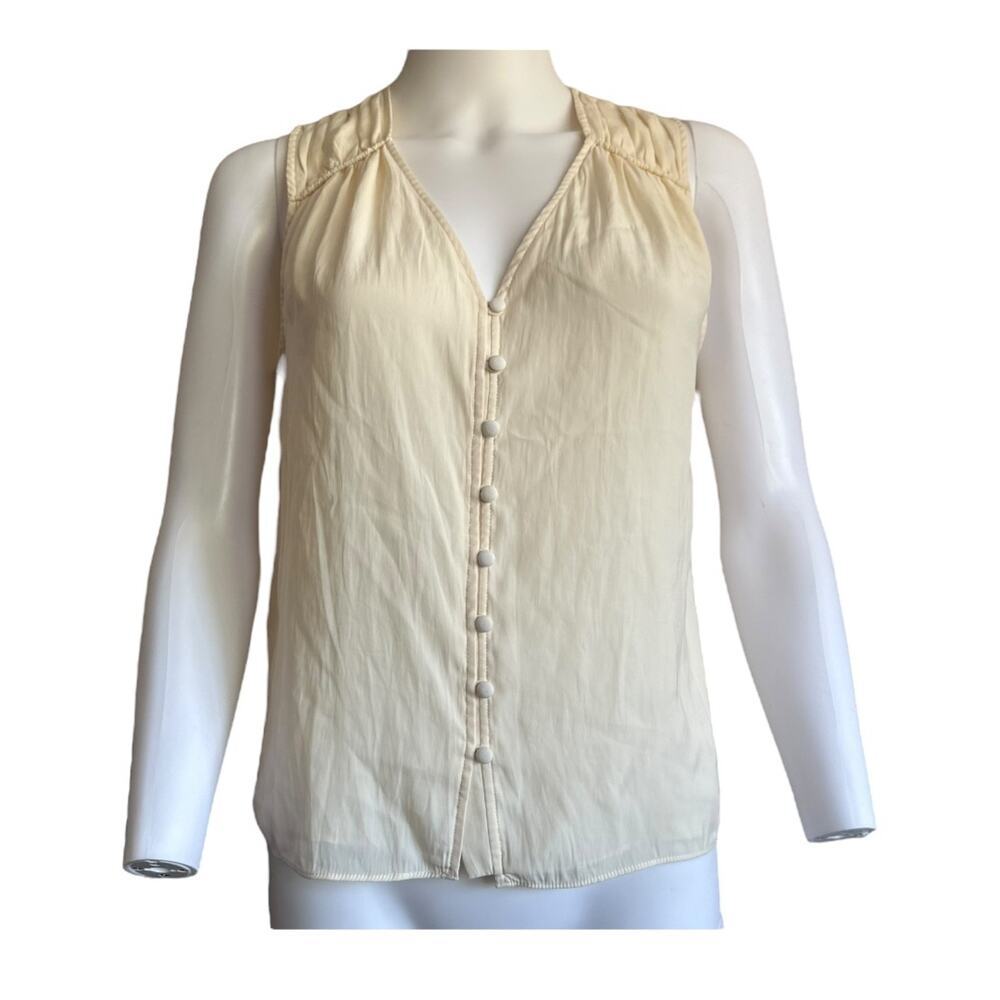 Evereve Ivory Mea Satin Gathered Tank NWT size medium - Picture 4 of 7